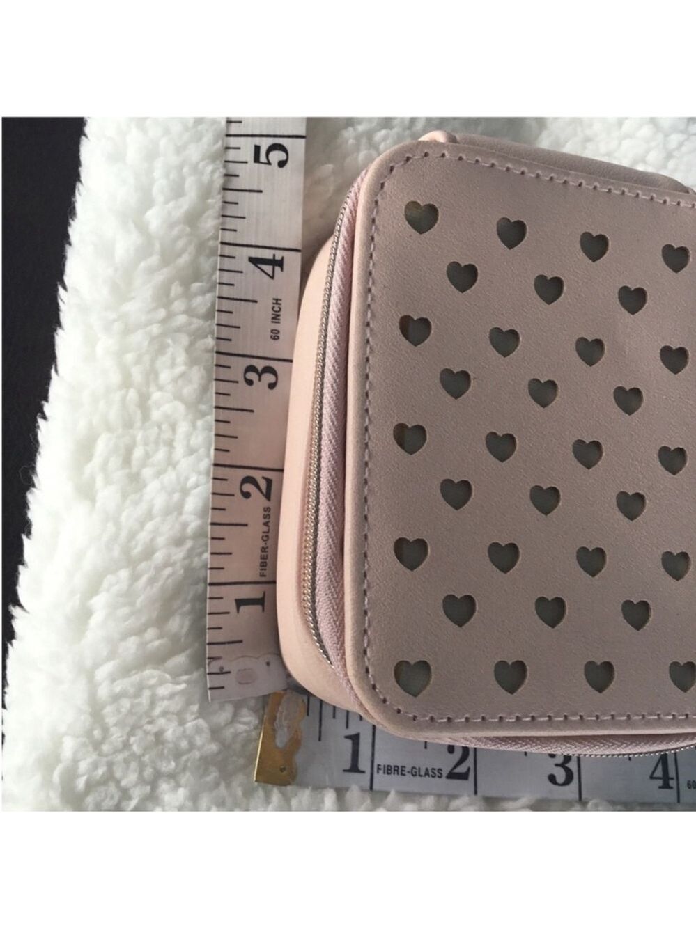 Lauren Conrad Travel Jewelry Box peachy pink with rose gold zipper - Picture 6 of 13